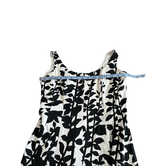 Nine West Black White Sleeveless Floral‎ Print Fit & Flare Sun Dress Size 6 - Picture 8 of 9